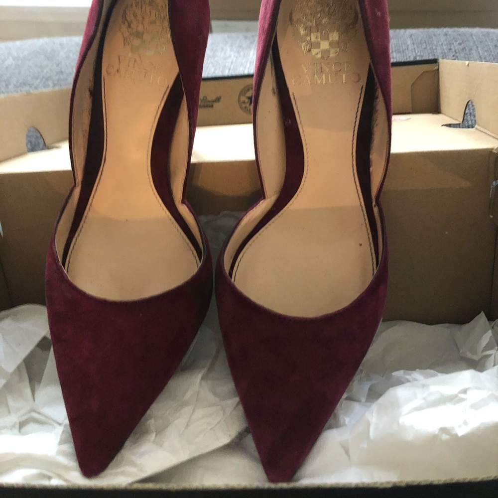 Vince camuto suede leather heels
